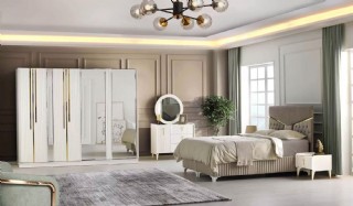 Belgrat Yatak Odası Takımı Modern Aynalı 6 Kapaklı