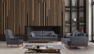 Samba Grey Koltuk Takımı Modern Oturma Grubu Yataklı